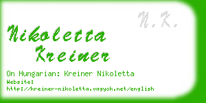 nikoletta kreiner business card